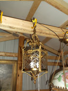 Brass-Glass Hanging Light