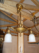 Hanging Fixture with 2 Frosted Shades