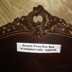French Twin Bed with Rails