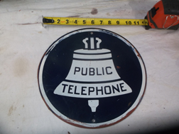 Double Sided Enamel Telephone Sign