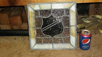 12" x 12" Shield Slag and Stained Glass