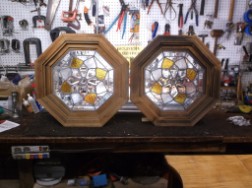 Pair NOS Stained Glass Windows