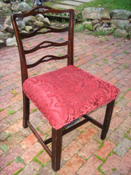 Set of 5 Chippendale Style Ribbon Back Dining Room Chairs Reupholstered