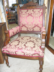 Reupholstered Victorian Arm Chair, Circa 1880