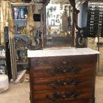 Country French Marble Top Dresser with Mirror